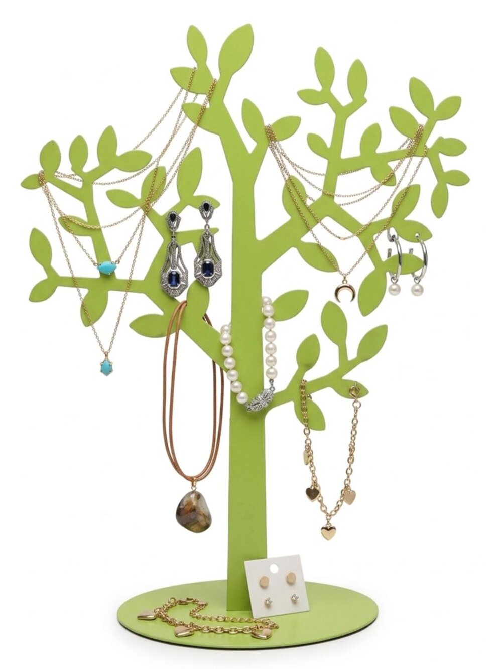 Umbra Lime Green Metal Jewelry Tree Stand Organizer Display Branches Necklaces